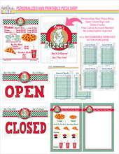 Load image into Gallery viewer, Pizza Shop- Personalized Digital Printable Download (Canva Templet+Printable)