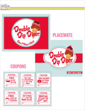 Load image into Gallery viewer, The Double Dip Diner Add On Printable Pack for RED/BLUE Diner- Instant Digital Download
