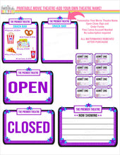 Load image into Gallery viewer, Printable /Editable DIY Play Movie Theatre Set
