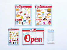 Load image into Gallery viewer, Retro Diner Pretend Restaurant Play Set- RED/BLUE
